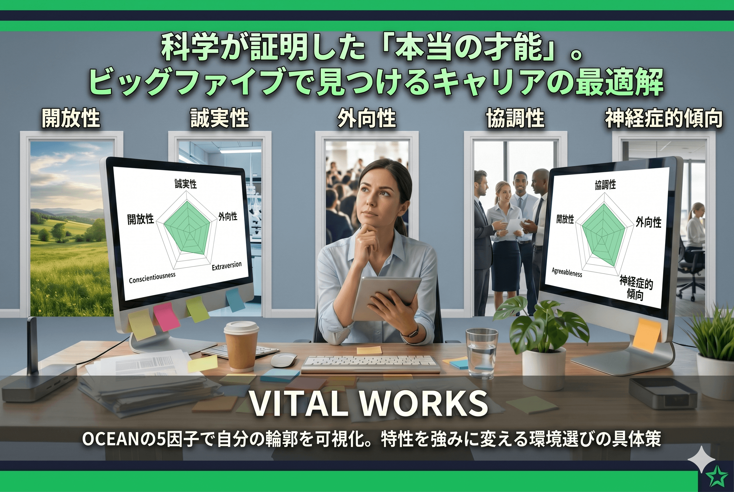 科学が証明した「本当の才能」。ビッグファイブ性格診断でキャリアの最適解を見つける