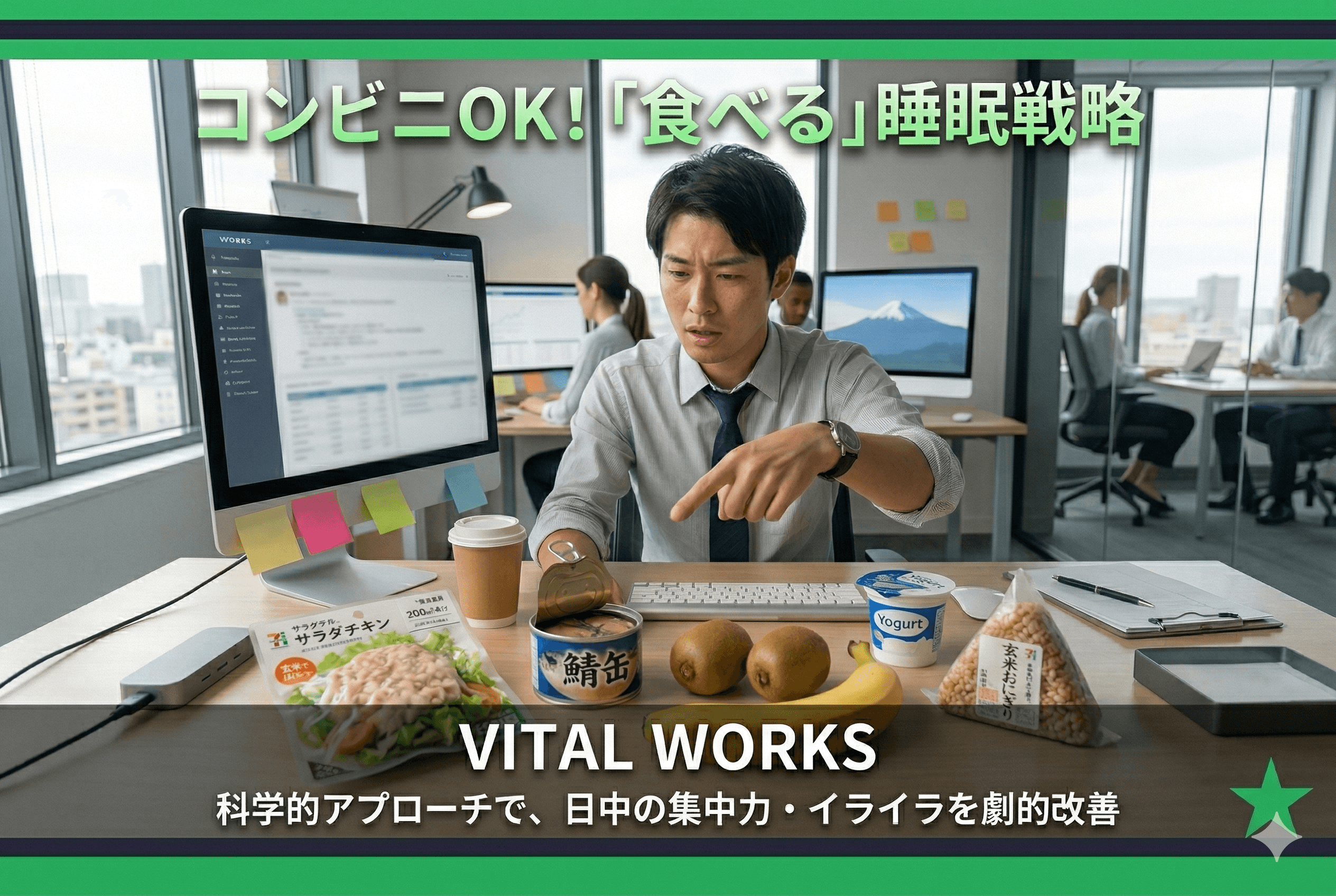 【忙しいあなたへ】「寝ても疲れがとれない」を卒業！コンビニ・外食OKな科学的「食べる睡眠戦略」で、日中パフォーマンスを最大化